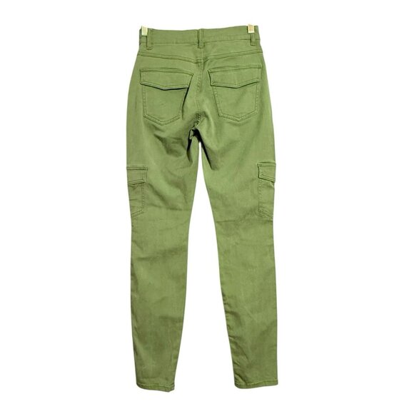 Cabi Cargo Pants Skinny Women Size 0 Green Utility Carpenter Outdoor Button Fly - Picture 2 of 12